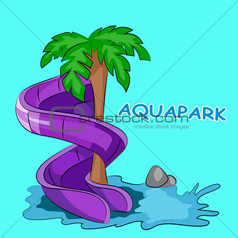 screw Water hill in an aquapark. Vector illustration