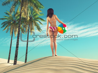 Girl with a beach ball
