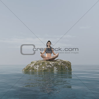 Young woman doing yoga 