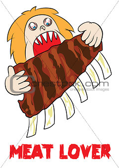 meat eater lover carnivore funny cartoon