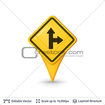 Road sign pin.