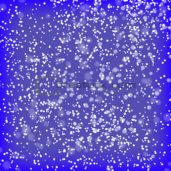 Falling Snow on Blue Background