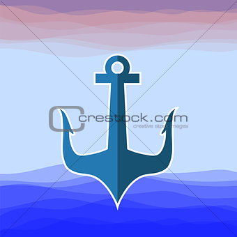 Sea Metal Anchor Silhouette