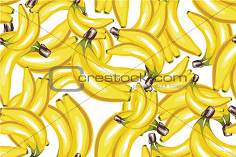 Banana seamless pattern on white