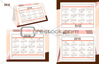 Business american desk calendar year 2018, 2019