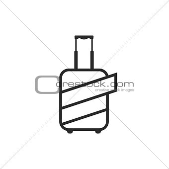 Logo of luggage wrapped by protective coating
