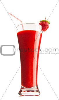 Cocktail smoothie with juicy strawberry