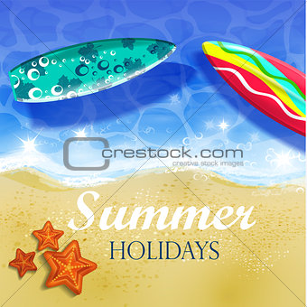 Colorful Summer Surfing Design