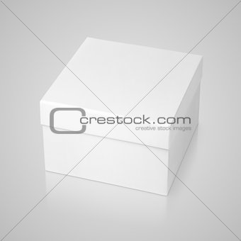 Closed square box on gray