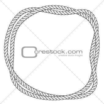 Twisted rope round frame - two interlaced ropes border