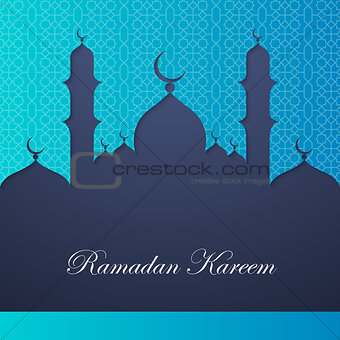 Ramadan kareem greeting card template