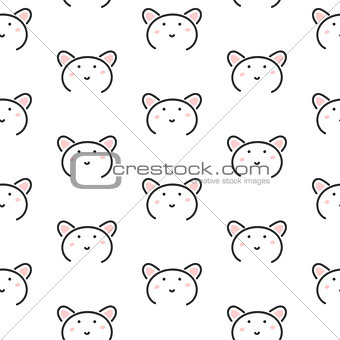Bear stylized line fun seamless pattern for kids and babies.