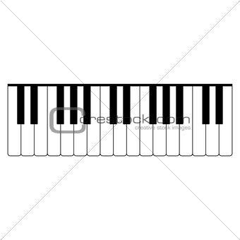 Piano keys the black color icon .
