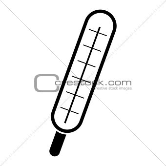 Medical thermometer the black color icon .