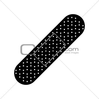 Band aid the black color icon .