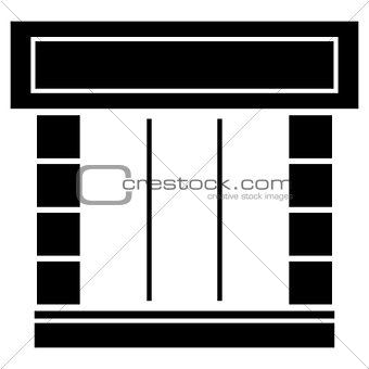 Shopfront the black color icon .