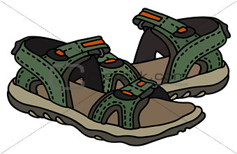 Green sport sandals