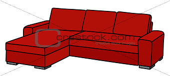Red big couch