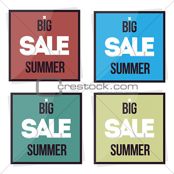 Set big sale summer banner. Vector illustration. Special offer.