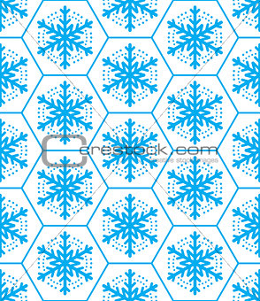 Winter pattern, snowflakes seamless design, Xmas seamless background