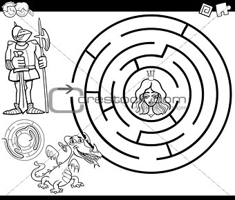 fairy tale maze coloring page