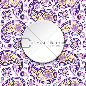 Invitation card with colorful  paisley