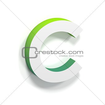 Green gradient and soft shadow letter C