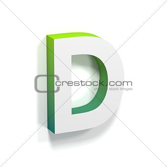 Green gradient and soft shadow letter D