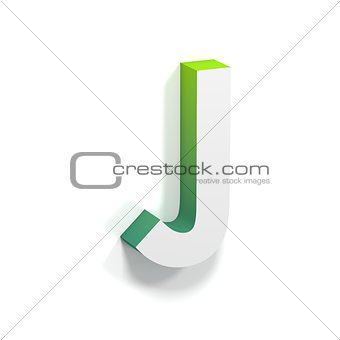 Green gradient and soft shadow letter J