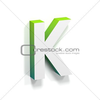 Green gradient and soft shadow letter K