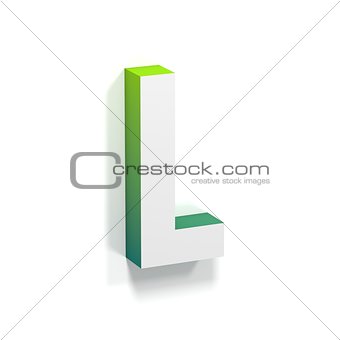 Green gradient and soft shadow letter L