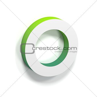 Green gradient and soft shadow letter O