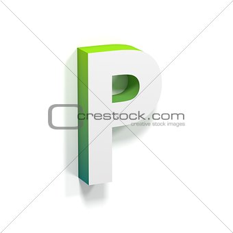 Green gradient and soft shadow letter P