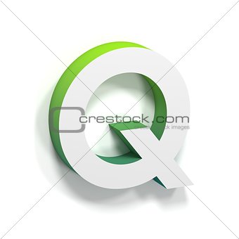 Green gradient and soft shadow letter Q