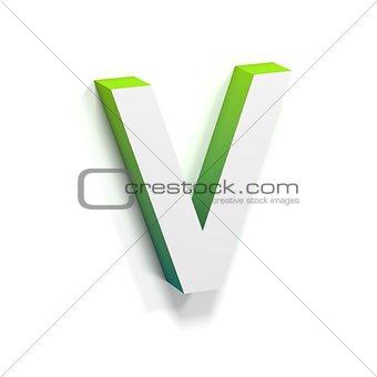 Green gradient and soft shadow letter V