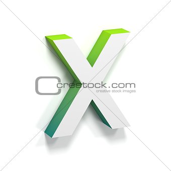 Green gradient and soft shadow letter X