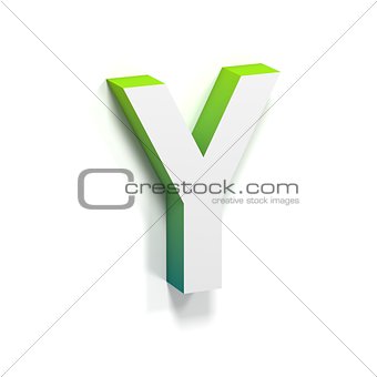Green gradient and soft shadow letter Y