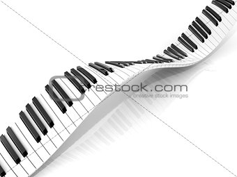 Wavy abstract piano keyboard