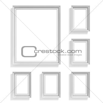 Blank picture frames. Website background template. Composition s