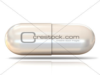 White 3D pill isolated