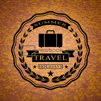 Logo with suitcase for summer travel holidays
