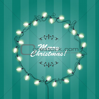 Christmas Lights wreath frame - round festive lights garlands 