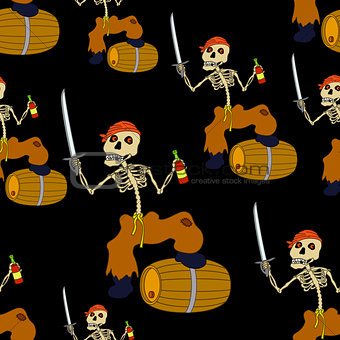 Jolly Roger Skeleton Seamless