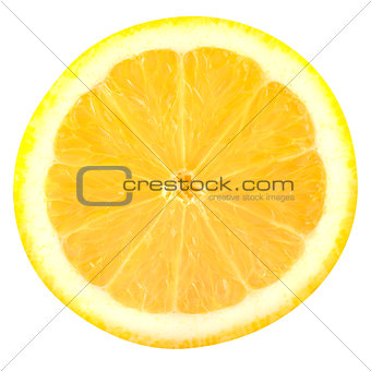 Slice lemon fruits isolated on white background
