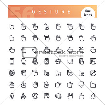 Gesture Line Icons Set