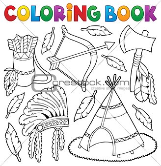 Coloring book Native American theme 1
