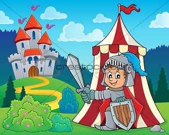 Knight by tent theme image 2