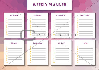 Weekly planner design