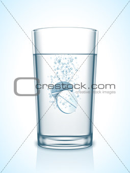 Medicine Pills in Glass of Water