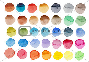 Watercolor hand painted circle shape design elements high resolution easy to use